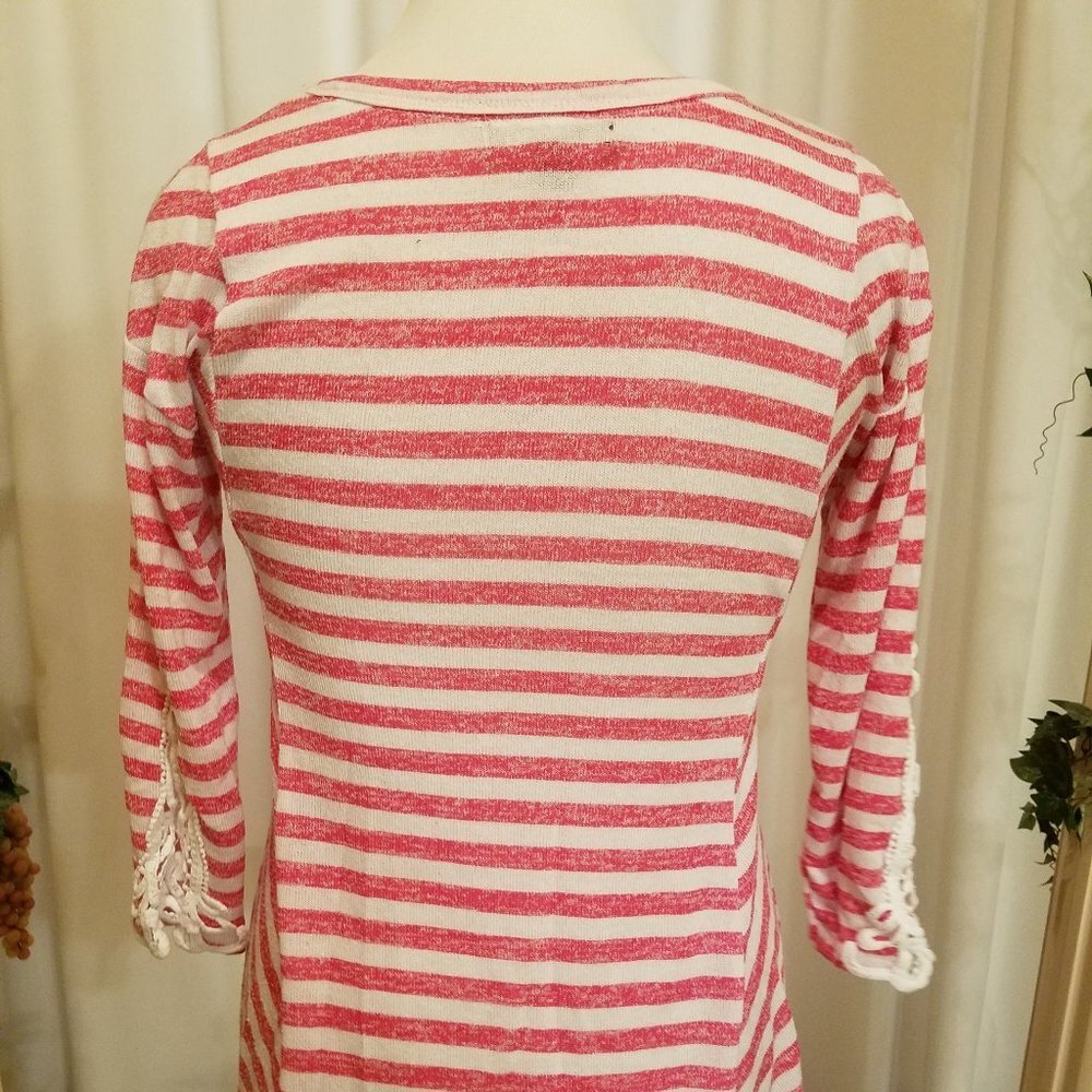 Absolutely Famous Pink & white stripes a line M - Picture 2 of 4